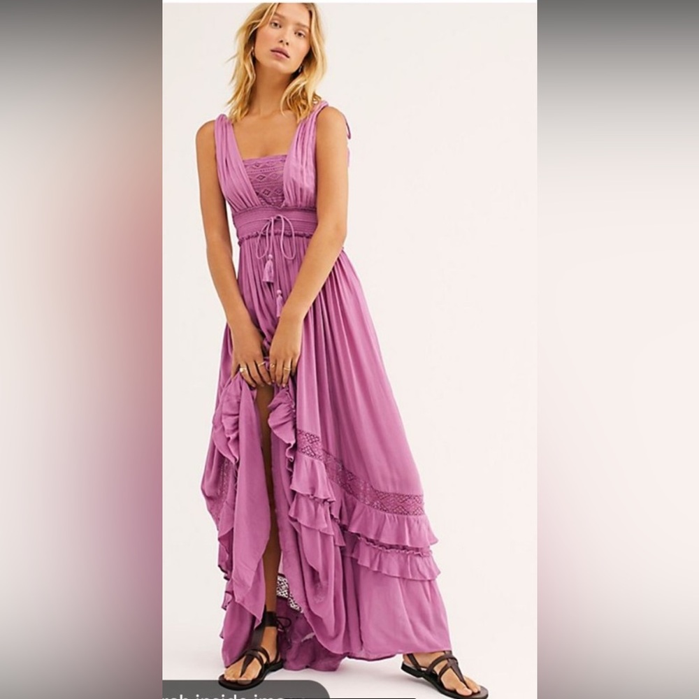 Free people Santa Maria maxi dress purple XS. NWT